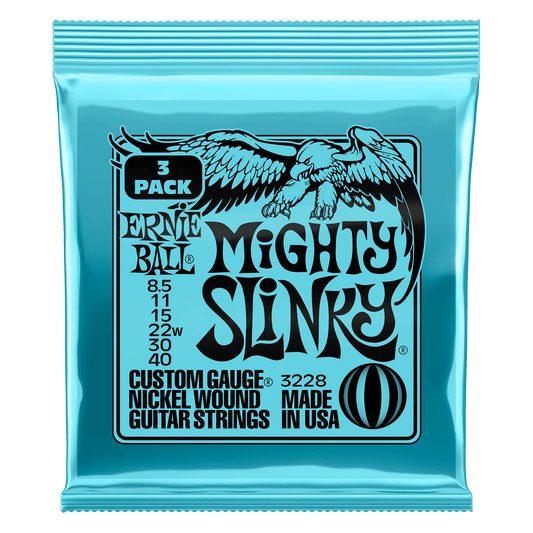 Ernie Ball Mighty Slinky Nickel Wound Electric Guitar Strings Set -  8.5-40 / 3-Pack