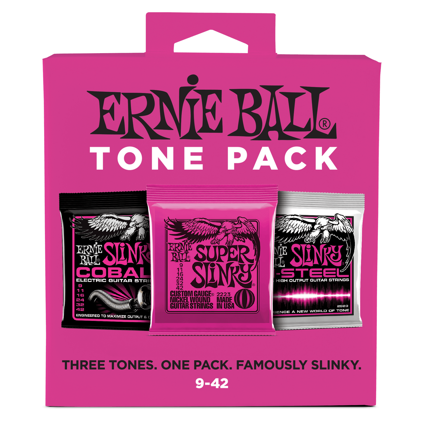 Ernie Ball Super Slinky Electric Tone Pack (Cobalt, Regular, M-Steel) -  9-42 - 3 Pack