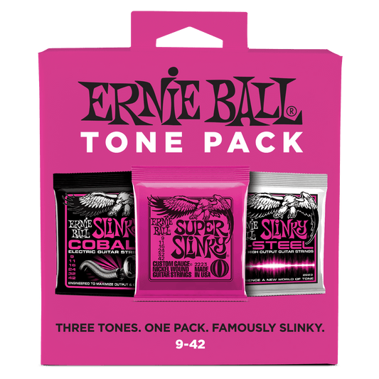 Ernie Ball Super Slinky Electric Tone Pack (Cobalt, Regular, M-Steel) -  9-42 - 3 Pack