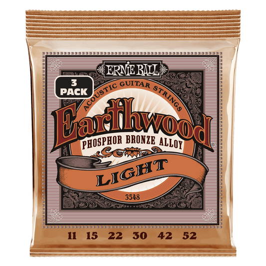 Earthwood Light Phosphor Bronze Acoustic Guitar Strings - 11-52 - 3 Pack