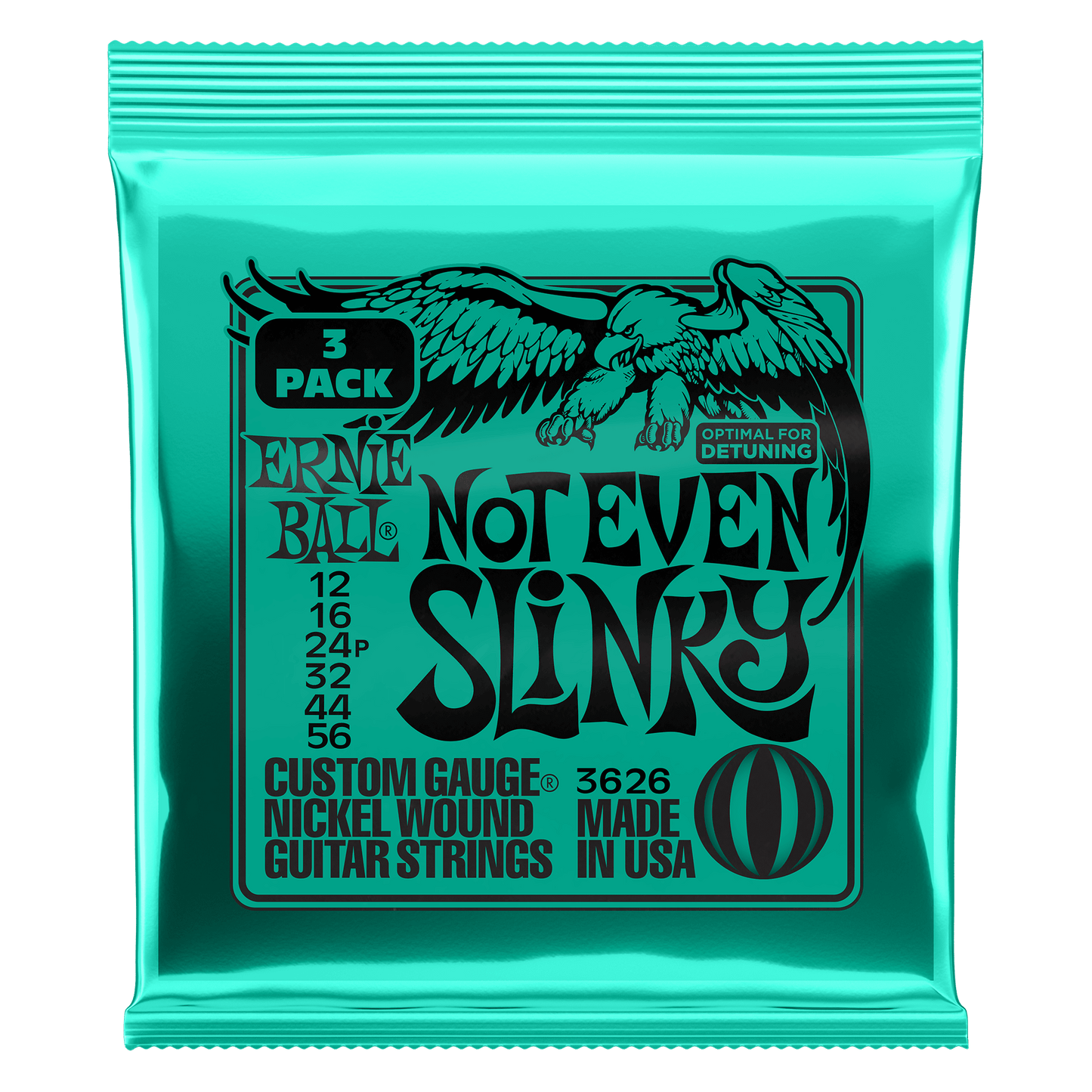 Ernie Ball Not Even Slinky Nickel Wound Electric Guitar Strings Set - 12-56 /3 Pack