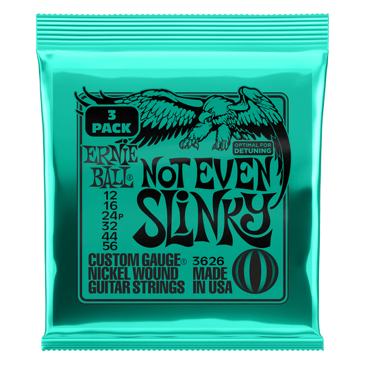 Ernie Ball Not Even Slinky Nickel Wound Electric Guitar Strings Set - 12-56 /3 Pack