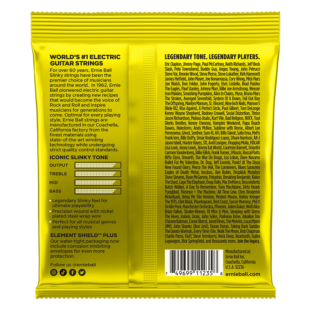 Ernie Ball Beefy Slinky Nickel Wound Electric Guitar Strings - 11-54 - 3 Pack