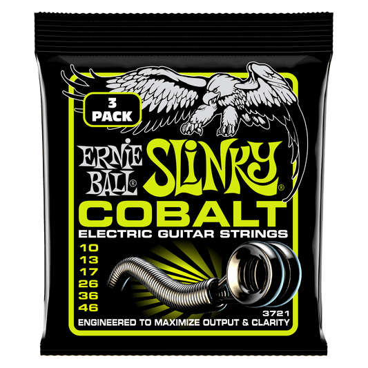 Ernie Ball Regular Slinky Cobalt Electric Guitar Strings  - 10-46 - 3 Pack
