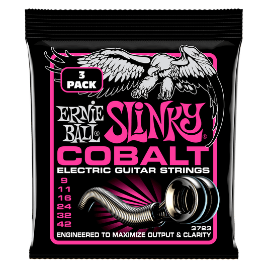 Ernie Ball Super Slinky Cobalt Electric Guitar Strings Set - 9-42 /3 Pack