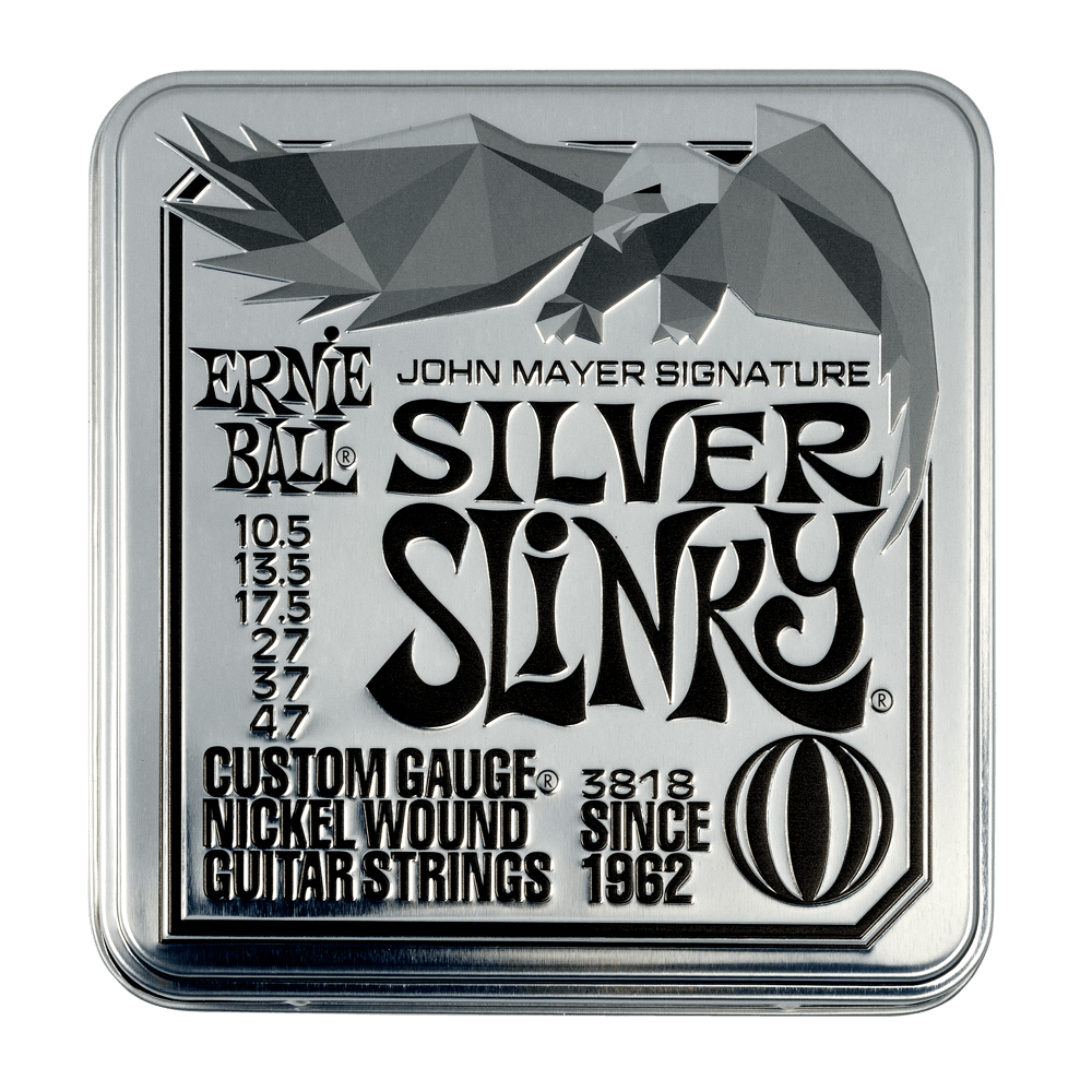 Ernie Ball John Mayer Signature Silver Slinky Nickel Wound Electric Guitar Strings Set - 10.5-47 - 3 Set Tin