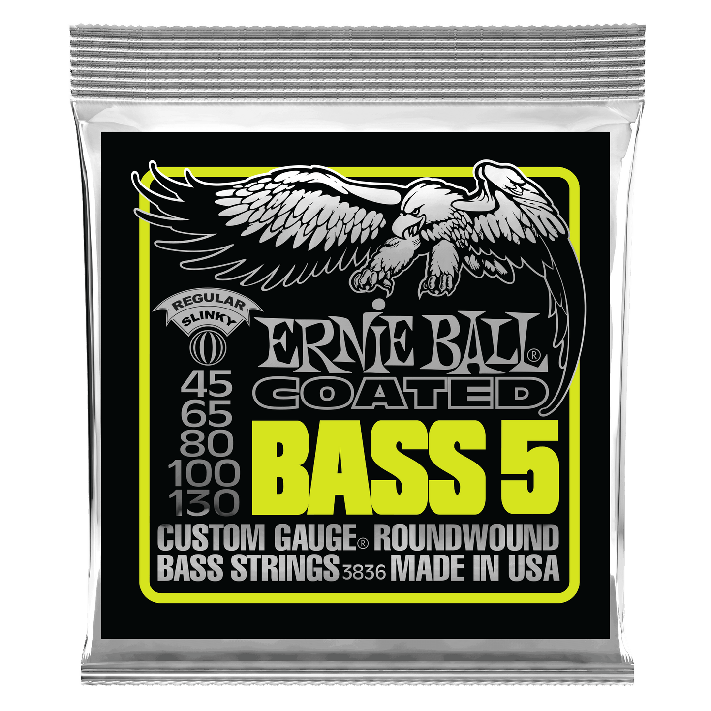 Ernie Ball Bass 5-String Slinky Coated Electric Bass Strings - 45-130