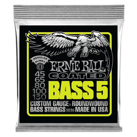 Ernie Ball Bass 5-String Slinky Coated Electric Bass Strings - 45-130