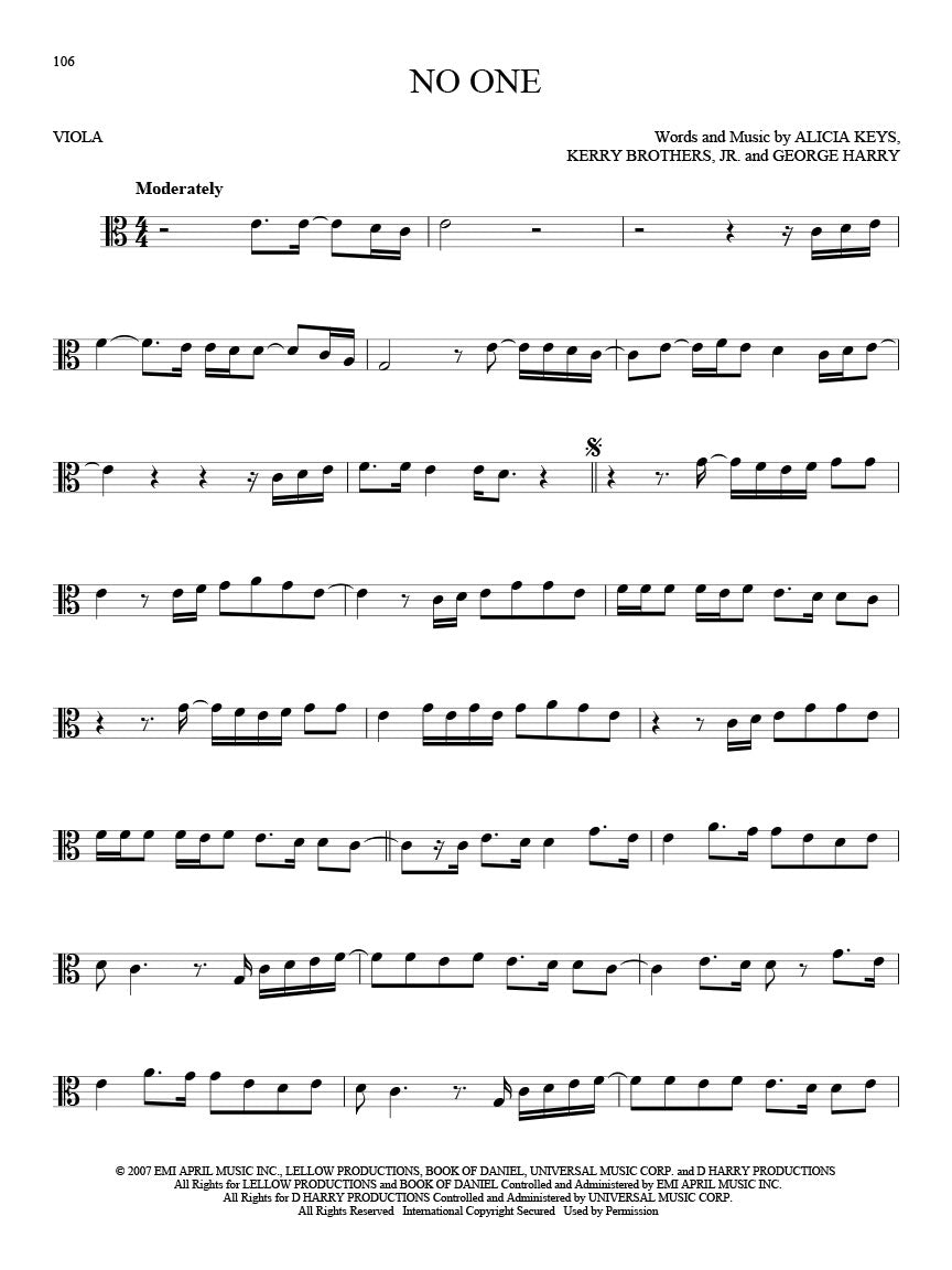 101 Hit Songs For Viola Book