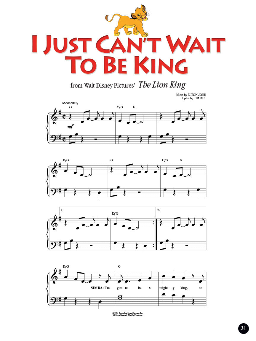 Disneys My First Songbook - Volume 5 Easy Piano & Keyboard