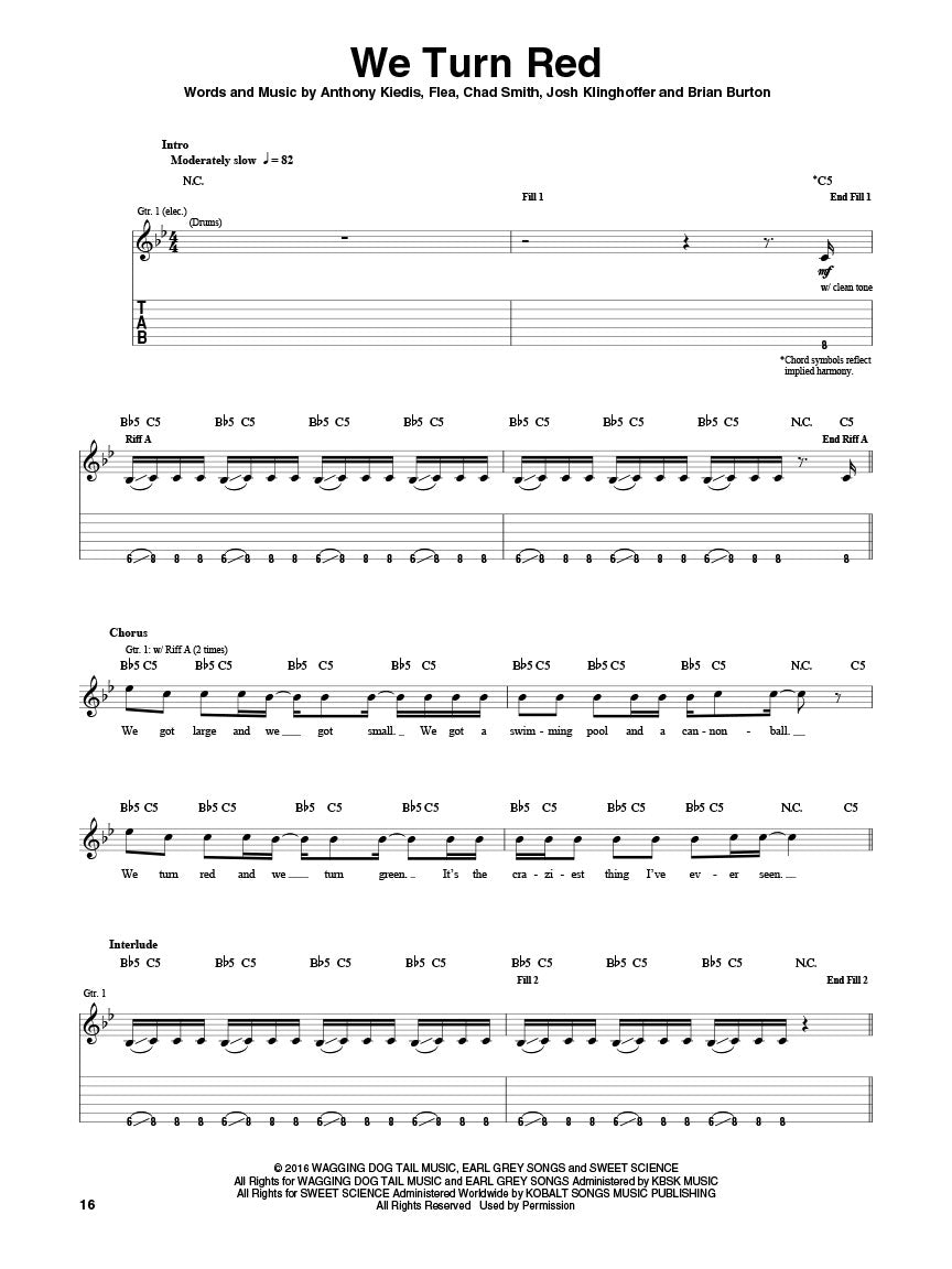Red Hot Chili Peppers - The Getaway Guitar Tab Book