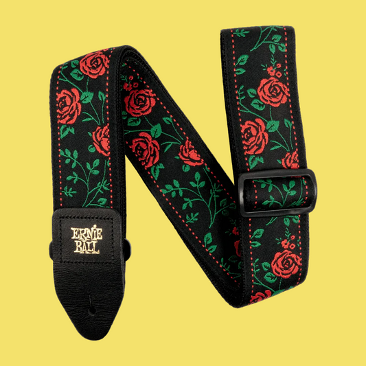 Ernie Ball Classic Jacquard Guitar/Bass Strap - Red Spanish Rose