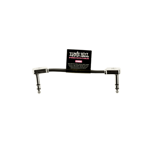 Ernie Ball 3" Flat Ribbon Stereo Patch Cable Black