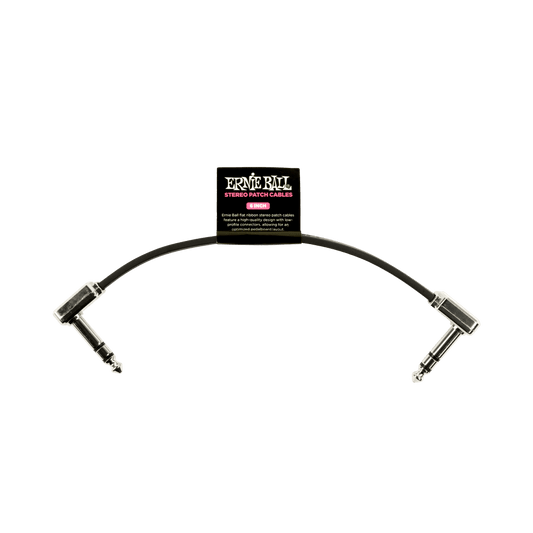 Ernie Ball 6" Flat Ribbon Stereo Patch Cable Black