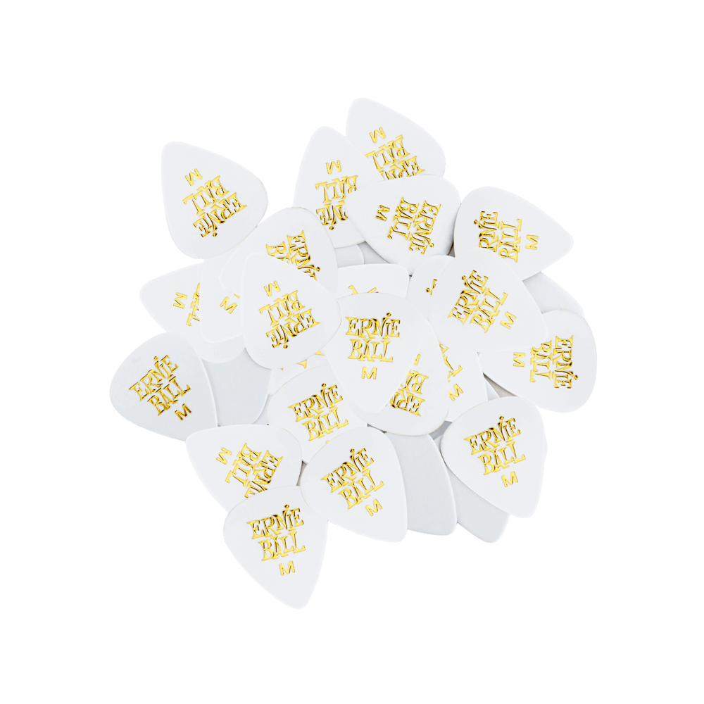 Ernie Ball Medium White Cellulose Picks, bag of 144