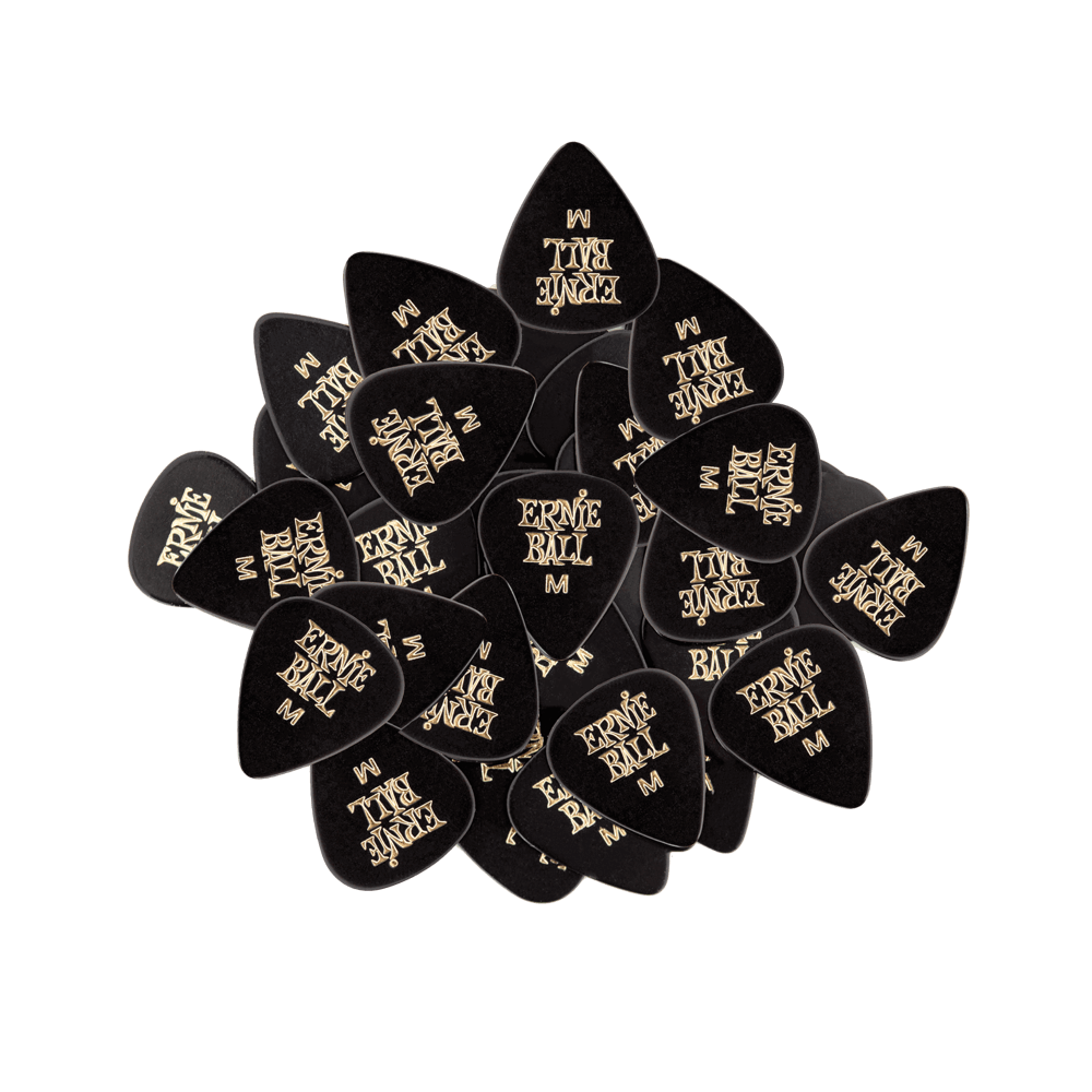 Ernie Ball Medium Black Cellulose Picks, bag of 144