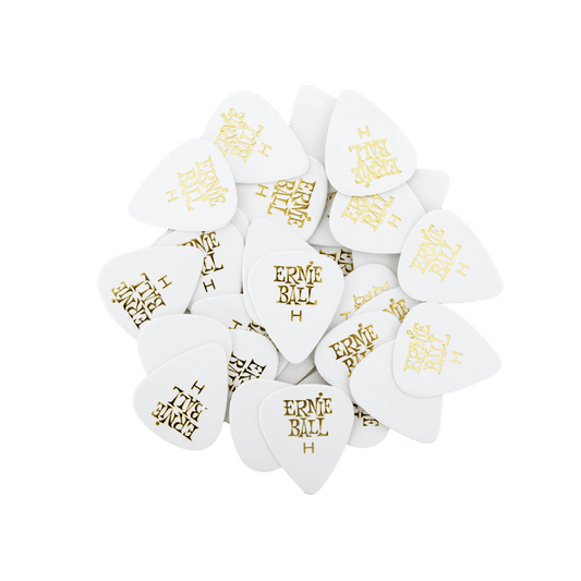 Ernie Ball Heavy White Cellulose Picks, bag of 144