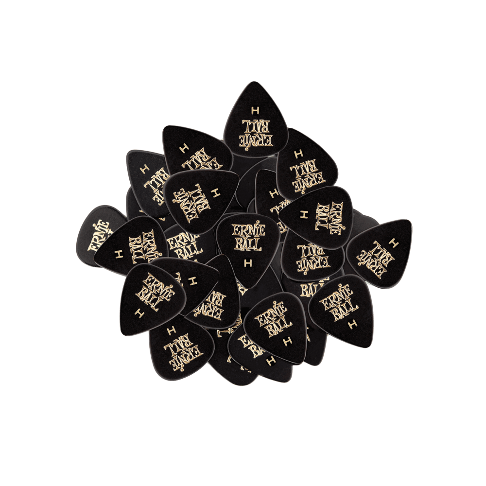 Ernie Ball Heavy Black Cellulose Picks, bag of 144
