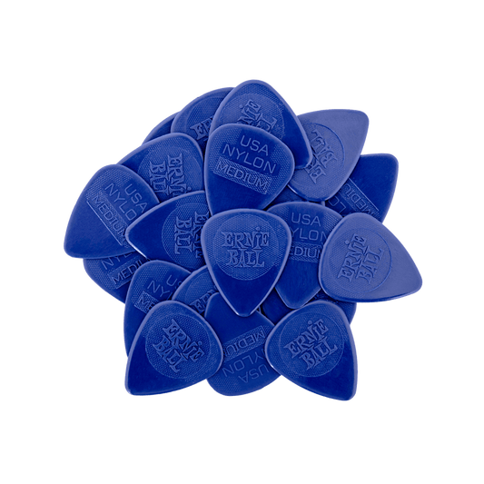Ernie Ball 50-Piece Medium Injection Molded Nylon Guitar Picks Bag, 0.72mm Size - Dark Blue