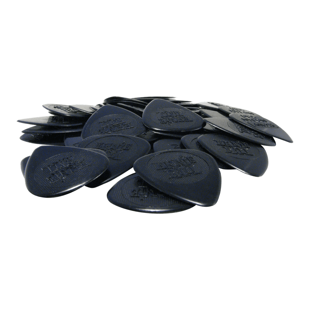 Ernie Ball 50-Piece Heavy Injection Molded Nylon Guitar Picks Bag, 0.97mm Size - Black