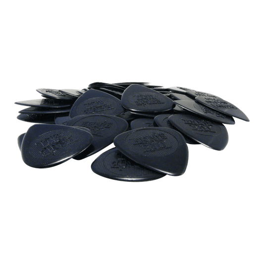 Ernie Ball 50-Piece Heavy Injection Molded Nylon Guitar Picks Bag, 0.97mm Size - Black