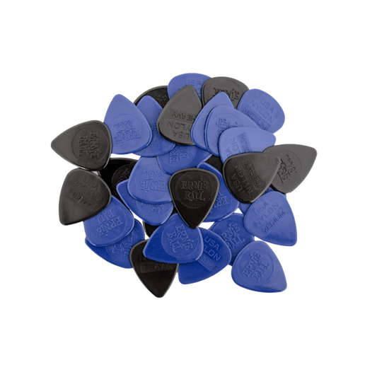 Ernie Ball Mixed Thickness Nylon Picks Bag of 50, Medium and Heavy