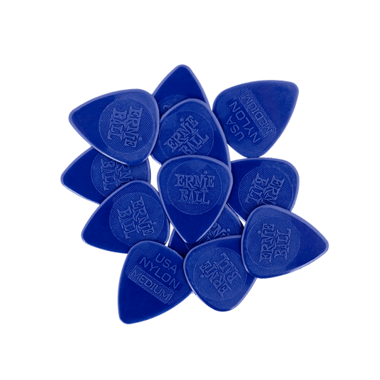 Ernie Ball Medium Injection Molded Nylon Picks  0.72mm - 12-Pack - Dark Blue