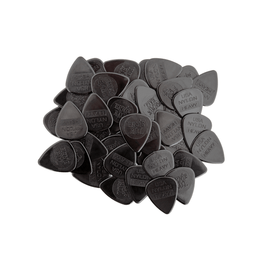 Ernie Ball Heavy Injection Molded Nylon Picks  0.97mm - 12-Pack - Black