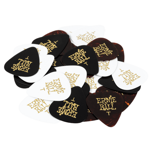Ernie Ball Thin Assorted Color Cellulose Guitar Picks, 24-Piece