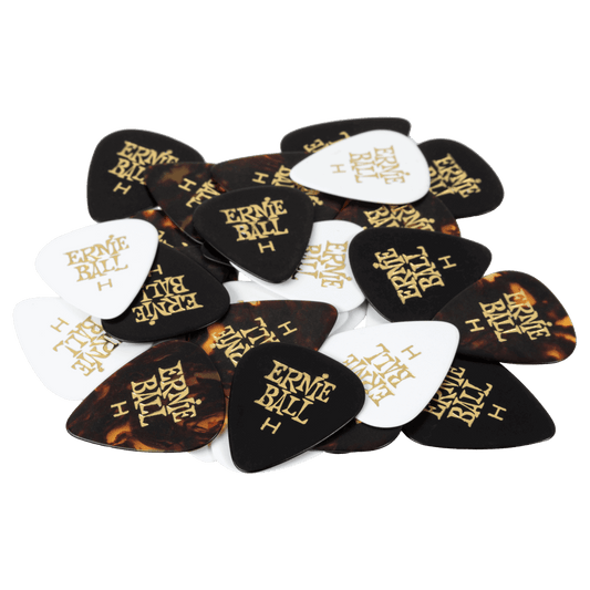 Ernie Ball 24-Piece Heavy Assorted Color Cellulose Guitar Picks Bag, 0.94mm Size