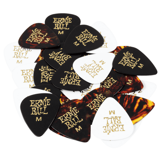 Ernie Ball Medium Assorted Color Cellulose 0.72mm Picks  - 12-Pack