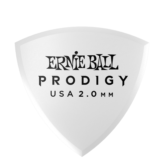 Ernie Ball 2.0 mm Shield Prodigy Picks - White - 6-Pack