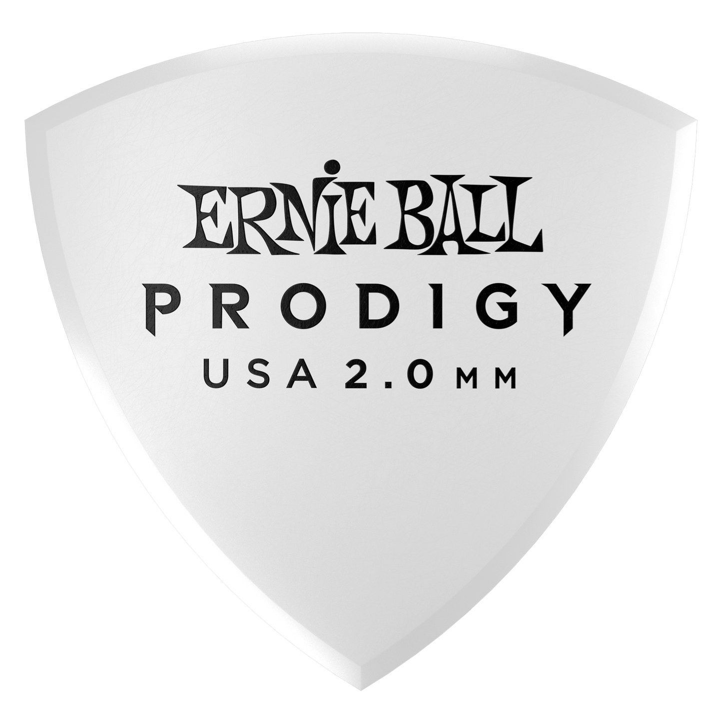 Ernie Ball 2.0 mm Large Shield Prodigy Picks - White - 6-Pack