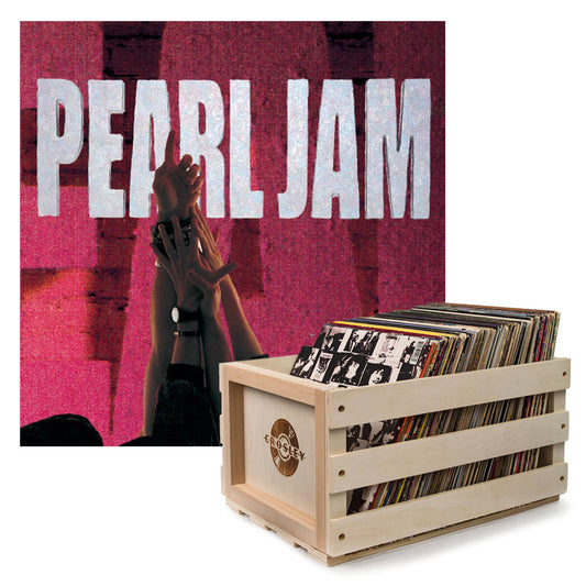 Pearl Jam Ten Vinyl Album with Crosley Vinyl Crate Bundle