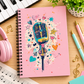 A5 Pink Vintage Microphone Notebook (100 Pages)