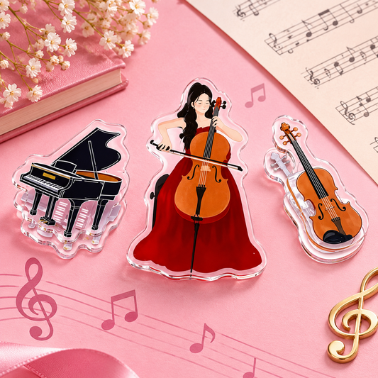 3 Piece Music-Themed Sheet Music Clips – Cello, Piano and Violin