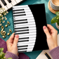 A5 Curved Piano Keys Spiral Notebook (60 Pages)
