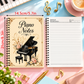 A5 Vintage Floral Piano Spiral Notebook (60 Pages)