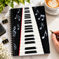 A5 Piano Keyboard and Music Notes Spiral Notebook (100 Pages)