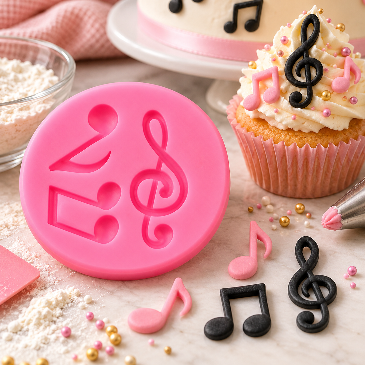 Mini Musical Notes Silicone Cake Decorating Mould – 3 Designs