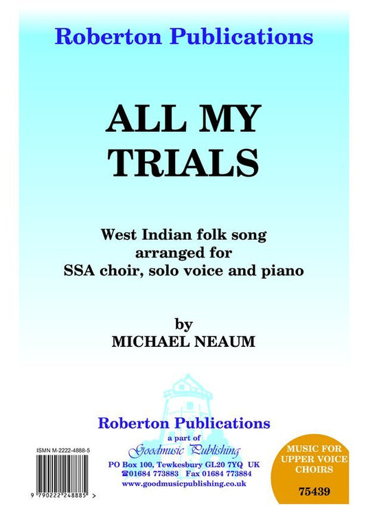 All My Trials Ssa/Solo/Piano