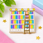 Colorful Bookshelf Staircase Enamel Pin (4cm)