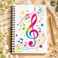 A5 Vibrant Musical Treble Clef Spiral Notebook (60 Pages)