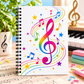A5 Vibrant Musical Treble Clef Spiral Notebook (60 Pages)