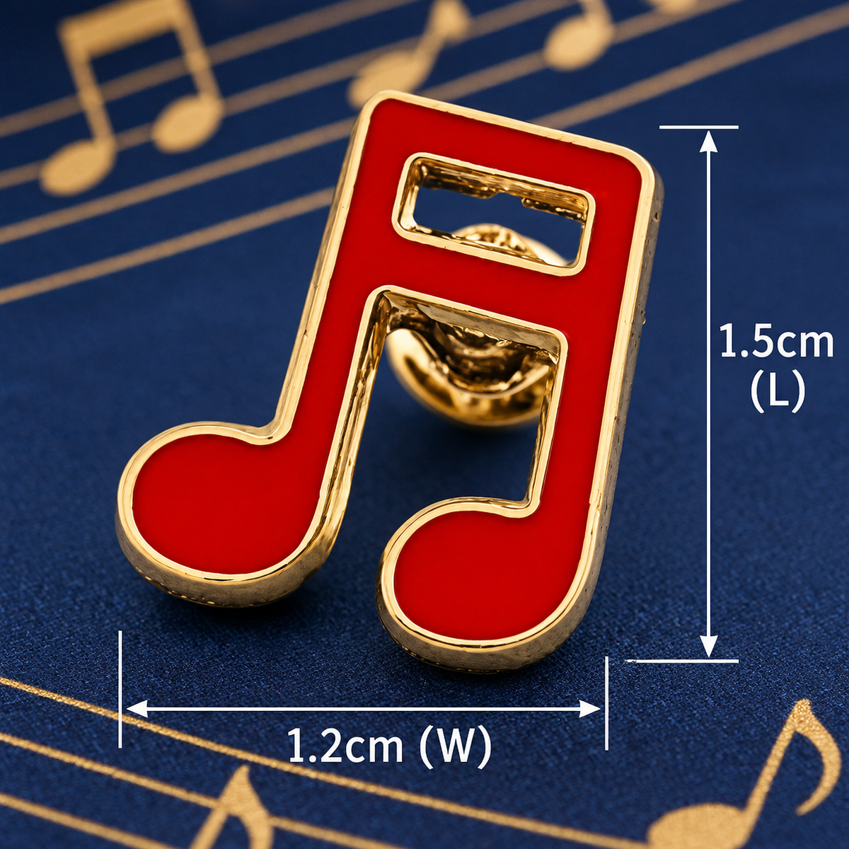 Red and Gold Semi Quaver Mini Pin