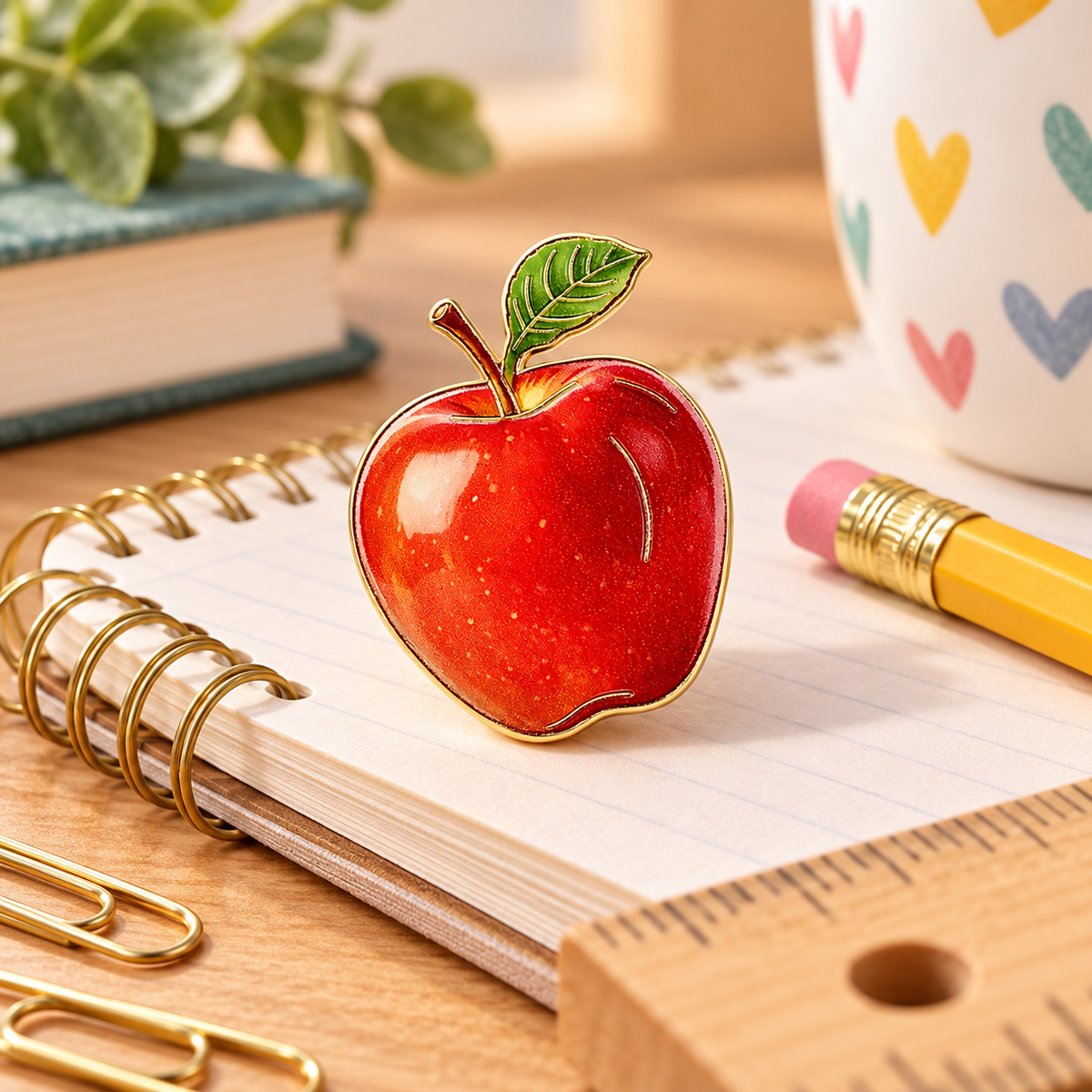 Sundry & Sound Co- Teacher's Red Apple Enamel Pin (3cm)