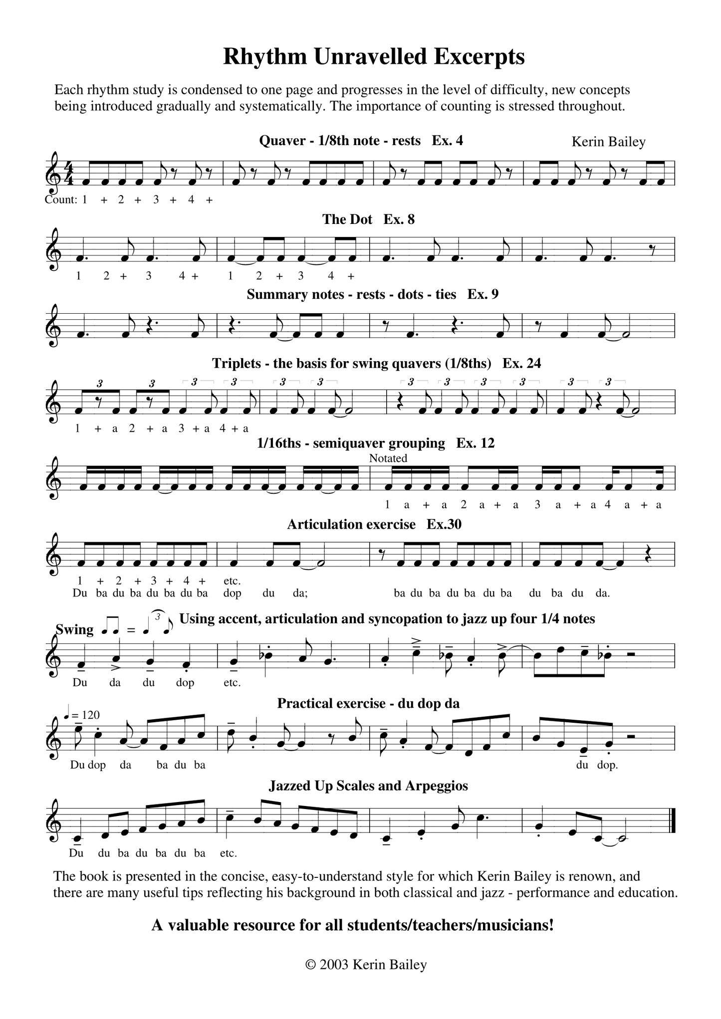 Rhythm Unravelled: For All Instruments - Book/Cd