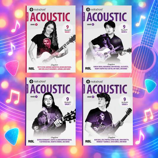 Rockschool Acoustic Guitar Bundle Pack C - Grade 5-8 - 4 Books - New 2026 (PREORDER NOW)
