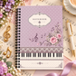 A5 Purple Polka Dot Retro Piano Spiral Notebook (60 Pages)