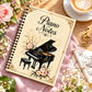 A5 Vintage Floral Piano Spiral Notebook (60 Pages)